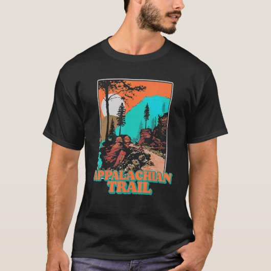  Appalachian Trail Overlook Mountains Retro T-shirt (Voorkant)