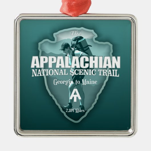 Appalachian Trail (pijlpunt T) Metalen Ornament (Voorkant)