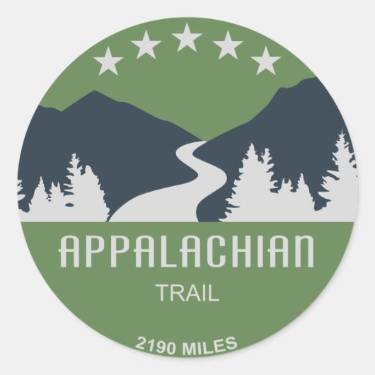 Appalachian Trail Ronde Sticker (Voorkant)