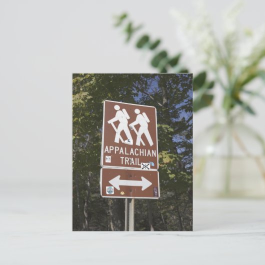 Appalachian Trail Sign with Hikers Icon Briefkaart (Staand voorkant)