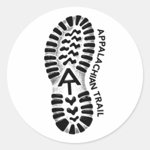Appalachian Trail Wandel Schoen Afdruk Ronde Sticker