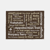 Appalachian Trail Word Cloud Fleece Deken (Voorkant (Horizontaal))