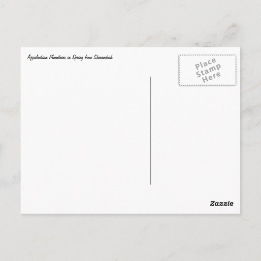 Appalachische bergen in de lente briefkaart (Achterkant)