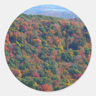 Appalachische bergen in Herfst Ronde Sticker