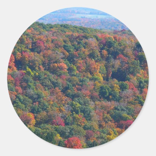 Appalachische bergen in Herfst Ronde Sticker (Voorkant)