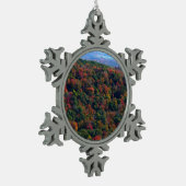 Appalachische bergen in Herfst Tin Sneeuwvlok Ornament (Links)