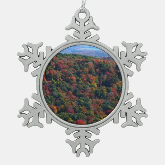 Appalachische bergen in Herfst Tin Sneeuwvlok Ornament (Voorkant)