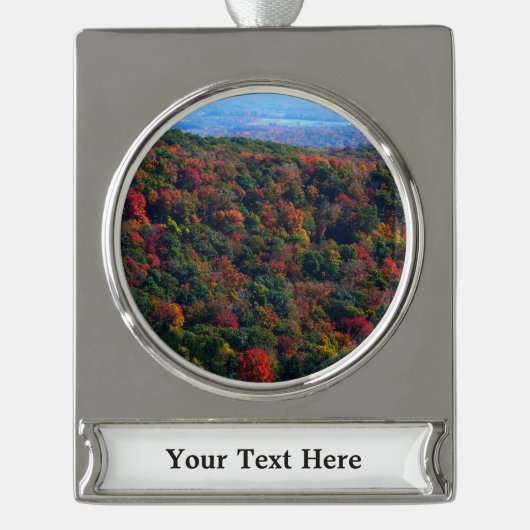 Appalachische bergen in Herfst Verzilverd Banner Ornament (Voorkant)