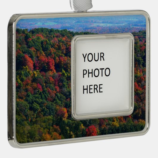 Appalachische bergen in Herfst Verzilverd Omlijst Ornament (Rechts)