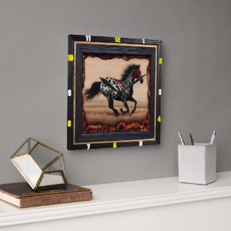 Appaloosa Blaze: kunst, tijd, vrijheid, stijl Vierkante Klok