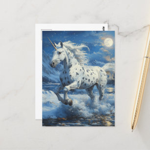 Appaloosa Eenhoorn op Moonlit Beach Briefkaart