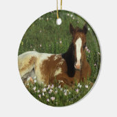 Appaloosa Foal Laying Down in Flowers Keramisch Ornament (Links)
