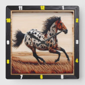 Appaloosa Gallop: tijd, kunst, stijl, beweging Vierkante Klok (Voorkant)
