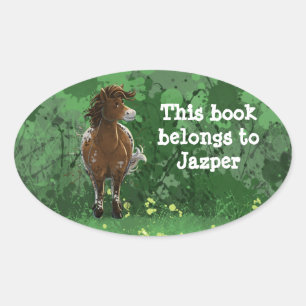 Appaloosa Gepiliseerd Pony Ovale Sticker