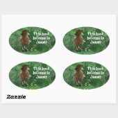 Appaloosa Gepiliseerd Pony Ovale Sticker (Vel)