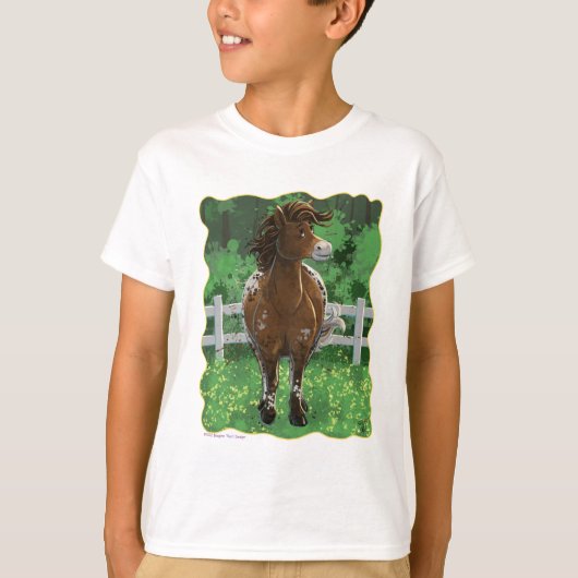 Appaloosa Gepiliseerd Pony T-shirt (Voorkant)