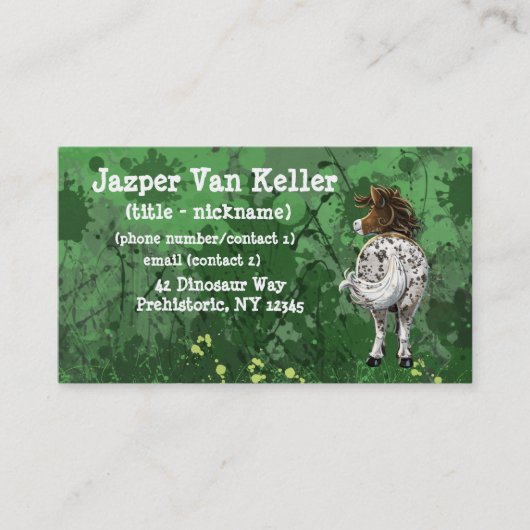 Appaloosa Gepiliseerd Pony Visitekaartje (Voorkant)