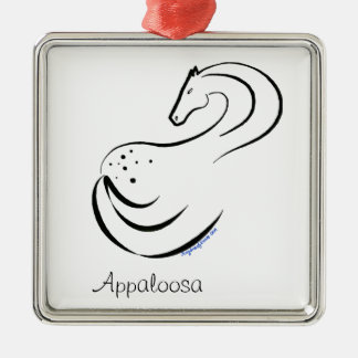 Appaloosa gestileerde inkttekening metalen ornament
