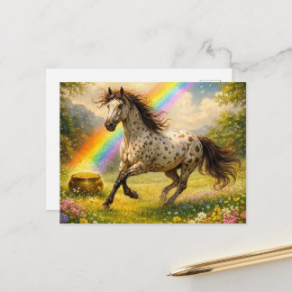 Appaloosa Horse and a pot of Gold St Patricks Day Briefkaart