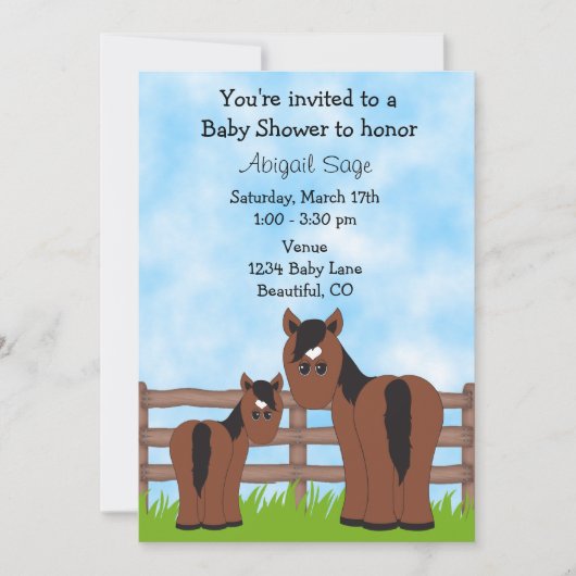 Appaloosa Horse Baby shower Uitnodiging (Voorkant)