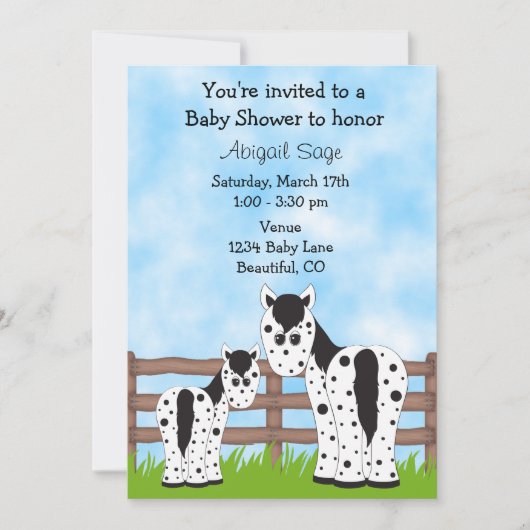 Appaloosa Horse Baby shower Uitnodiging (Voorkant)