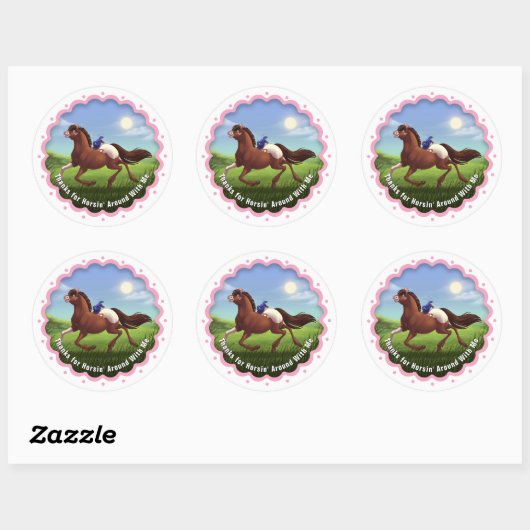 Appaloosa Horse Birthday Party Favor Thank You Ronde Sticker (Vel)