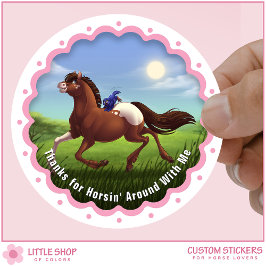 Appaloosa Horse Birthday Party Favor Thank You Ronde Sticker