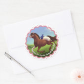 Appaloosa Horse Girl's Verjaardagsfeest Dank u Ronde Sticker (Envelop)