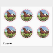 Appaloosa Horse Girl's Verjaardagsfeest Dank u Ronde Sticker (Vel)
