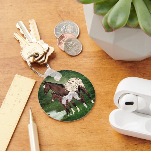 Appaloosa Horse Mare en Foal Sleutelhanger (Bureau)