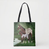 Appaloosa Horse Mare en Foal Tote Bag (Voorkant)