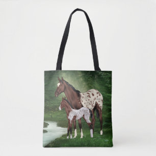 Appaloosa Horse Mare en Foal Tote Bag
