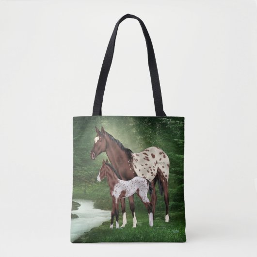 Appaloosa Horse Mare en Foal Tote Bag (Voorkant)