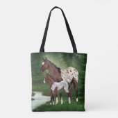 Appaloosa Horse Mare en Foal Tote Bag (Achterkant)