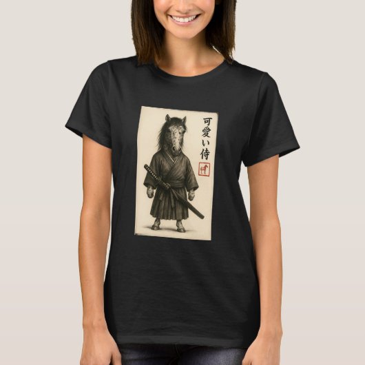 Appaloosa Horse Samurai Ink Art Sumi-e Style Novel T-shirt (Voorkant)