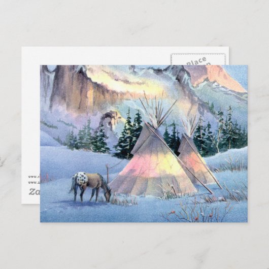 APPALOOSA HORSE TIPI CAMP by SHARON SHARPE Briefkaart (Voorkant / Achterkant)