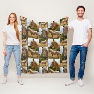 Appaloosa Horses Photo Collage, medium Fleece Deken