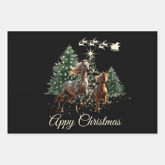 Appaloosa Kerst Inpakpapier Vel (Voorkant 3)