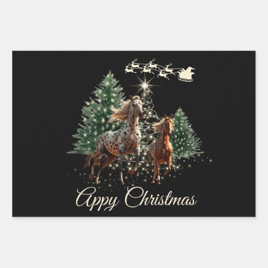 Appaloosa Kerst Inpakpapier Vel (Voorkant 2)