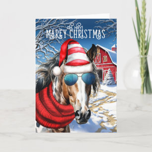 Appaloosa Luipaard Paard Grappig MAREy Kerstmis Feestdagen Kaart