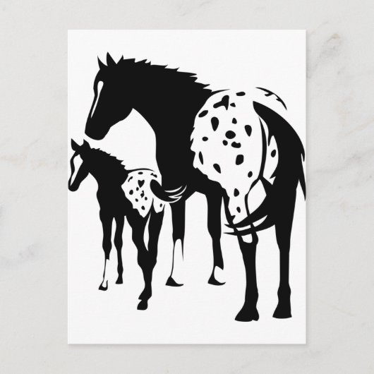Appaloosa Mare en Foal Briefkaart (Voorkant)