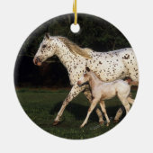 Appaloosa Mare en Foal in het veld Keramisch Ornament (Achterkant)