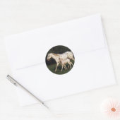 Appaloosa Mare en Foal in het veld Ronde Sticker (Envelop)