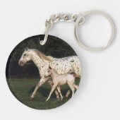Appaloosa Mare en Foal in het veld Sleutelhanger (Achterkant)