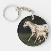 Appaloosa Mare en Foal in het veld Sleutelhanger (Voorkant)