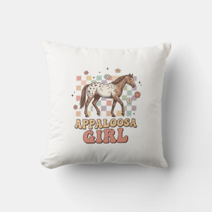 Appaloosa Meisje Vintage Paard Western T-Shirt Ont Kussen