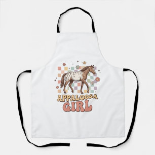 Appaloosa Meisje Vintage Paard Western T-Shirt Ont Schort