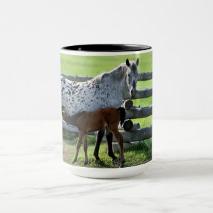 Appaloosa Merrie en Veulen Paard Mok