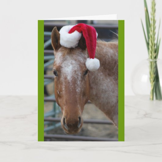 Appaloosa met het Pet van de Kerstman Feestdagen Kaart (Voorkant)