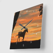 Appaloosa-paard en eik-boom vierkante klok (Hoek)